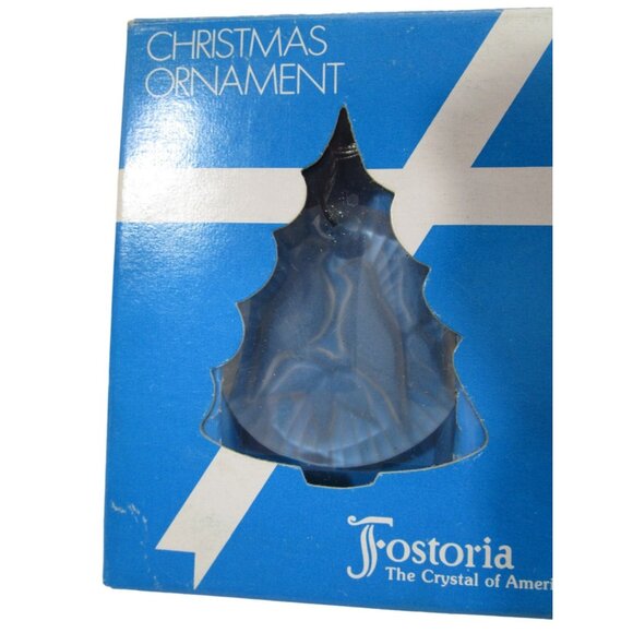 Two Turtle Dove Fostoria Glass Christmas Ornament 1970's In Orignal Box GUC - Picture 3 of 12